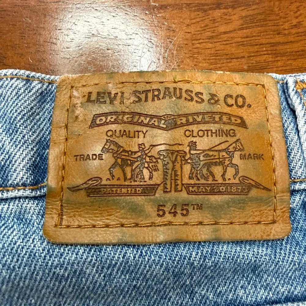 Levis 545 Loose Fit Jeans Mens 42x32 Blue Vintage 90s Brown Tab Denim Pants 545